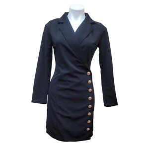 PLM Women's Black Button Down Blazer L New